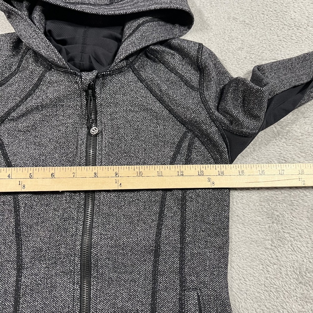 Lululemon Daily Practice Jacket Womens 2 Gray Black Full Zip Hoodie Stretch - Picture 5 of 10
